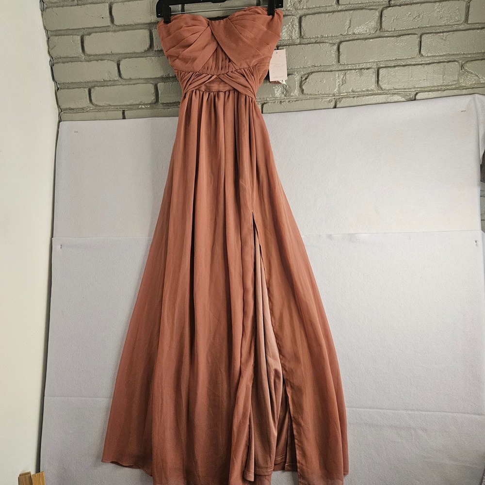 Birdy Grey Grace Convertible Chiffon Dress Desert Rose Bridesmaid Gown Small NEW